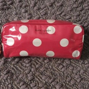 Kate Spade Pink & White Polka Dot Cosmetic Case